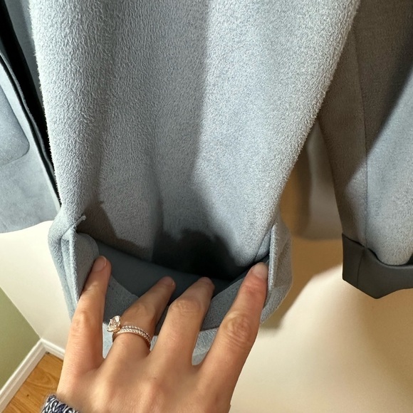 Zara Powder Blue Faux Suede Jacket XS - Picture 2 of 6